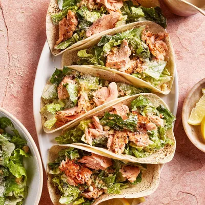 Recipe 'Salmon Caesar Soft Tacos'