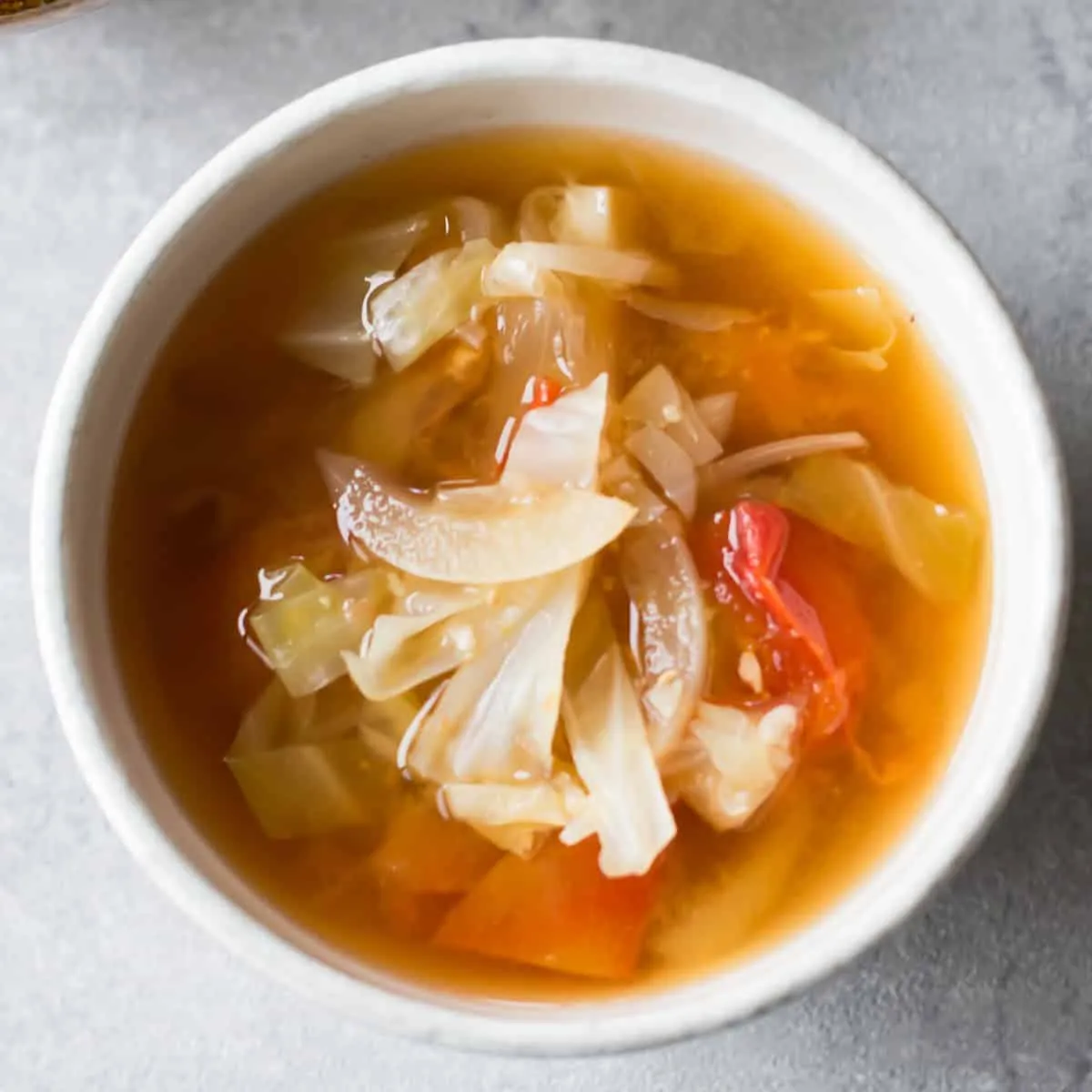 Cabbage and Tomato Miso Soup