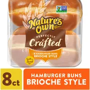 Nature's Own Brioche Style Hamburger Buns, Non-GMO Sandwich Buns, 8 Count