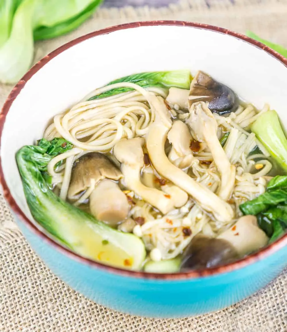 Lemongrass Ginger Mushroom Soup with Soba Noodles