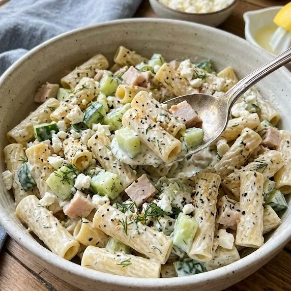 Pickle Protein Pasta Salad