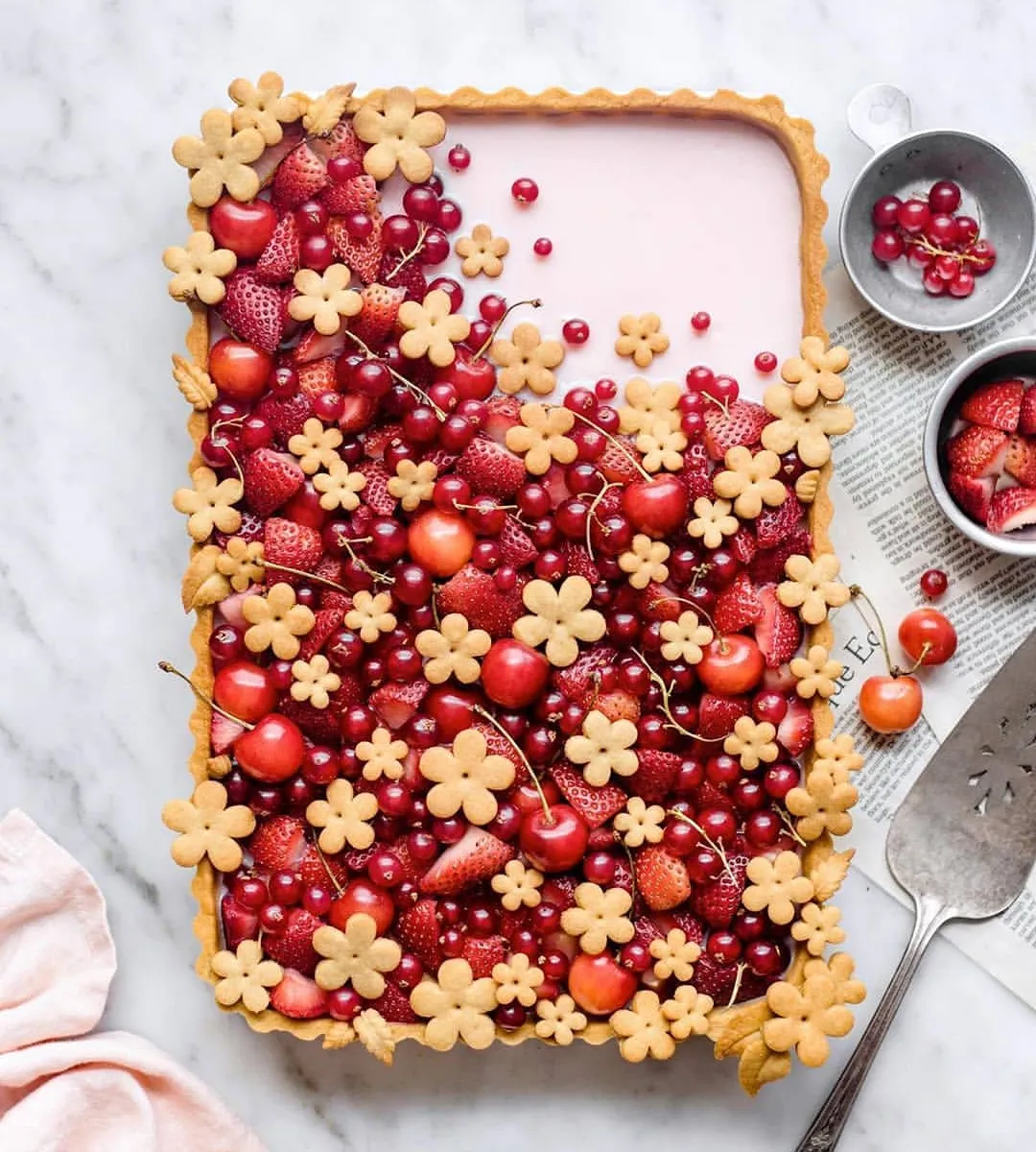 Strawberry Hibiscus Flower Tart