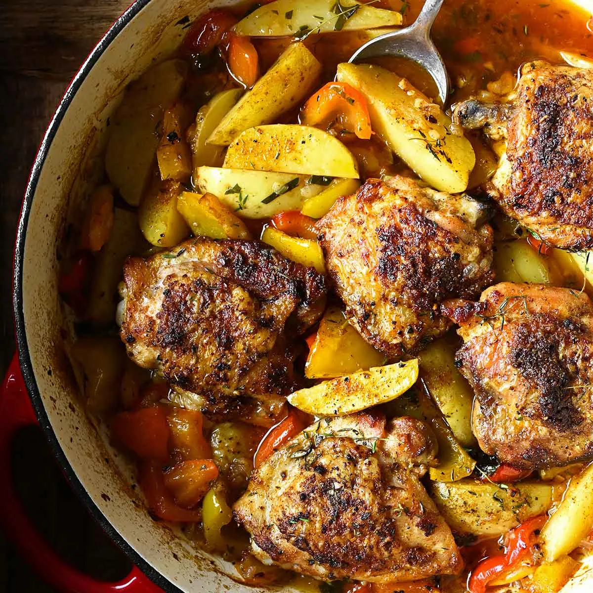 Braised Cajun Chicken with Potatoes