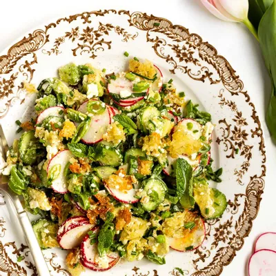 Recipe 'Spring Crispy Rice Salad with Lemon Dressing'
