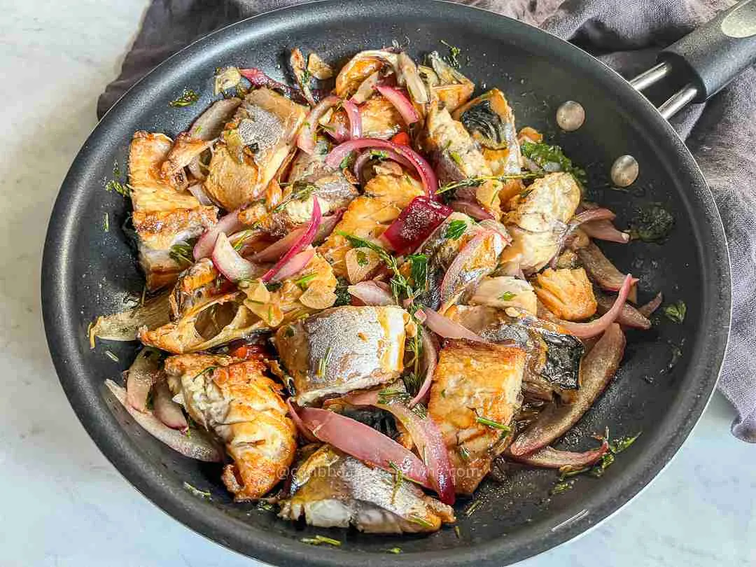 Salted Mackerel with Onions and Fresh Herbs
