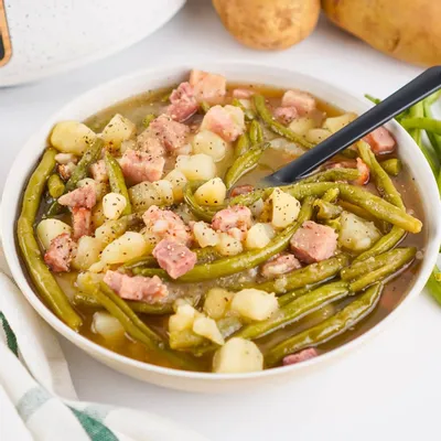 Recipe 'Crockpot Ham and Green Beans and Potatoes'