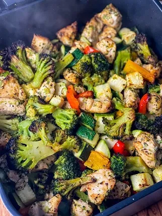 Air Fryer Chicken and Veggies