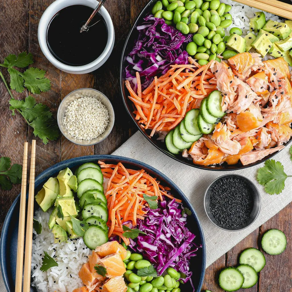 Easy Smoked Salmon Rice Bowls