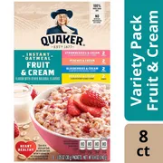 Quaker Instant Oatmeal, Fruit and Cream - Pack