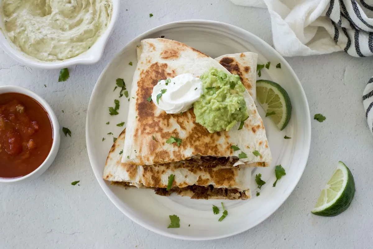 Mexican Shredded Beef Quesadillas