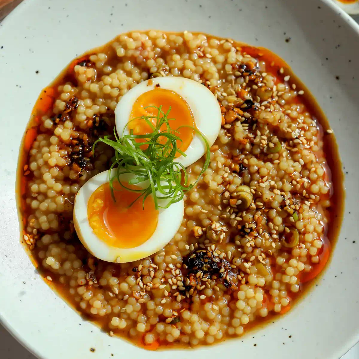 Miso Ramen Pastina with Jammy Eggs