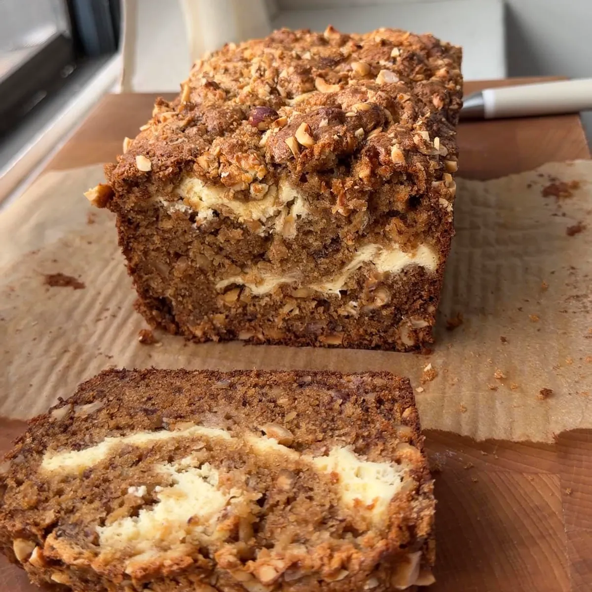 Cream Cheese Walnut Banana Bread