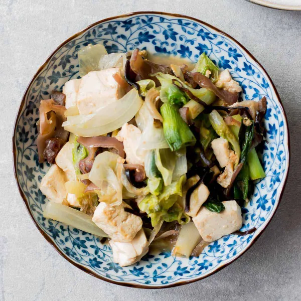 Tofu and Vegetable Stir-Fry with Shio Kombu