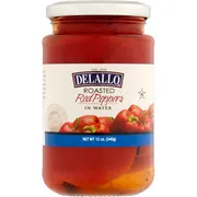 DeLallo Red Peppers, in Water, Roasted