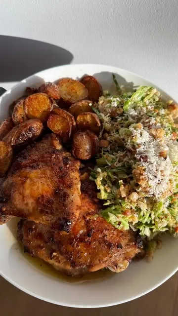 Lemon Herb Chicken Thighs & Salad