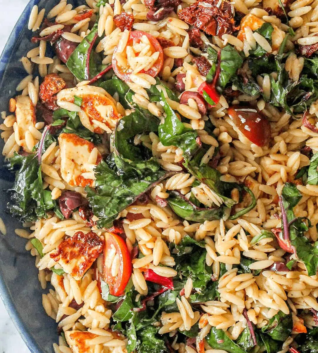 Mediterranean orzo “everything” salad