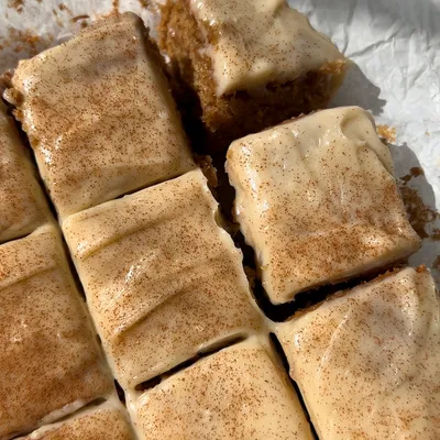 Recipe 'Apple Cinnamon Blondies with Maple Cream Cheese Frosting'