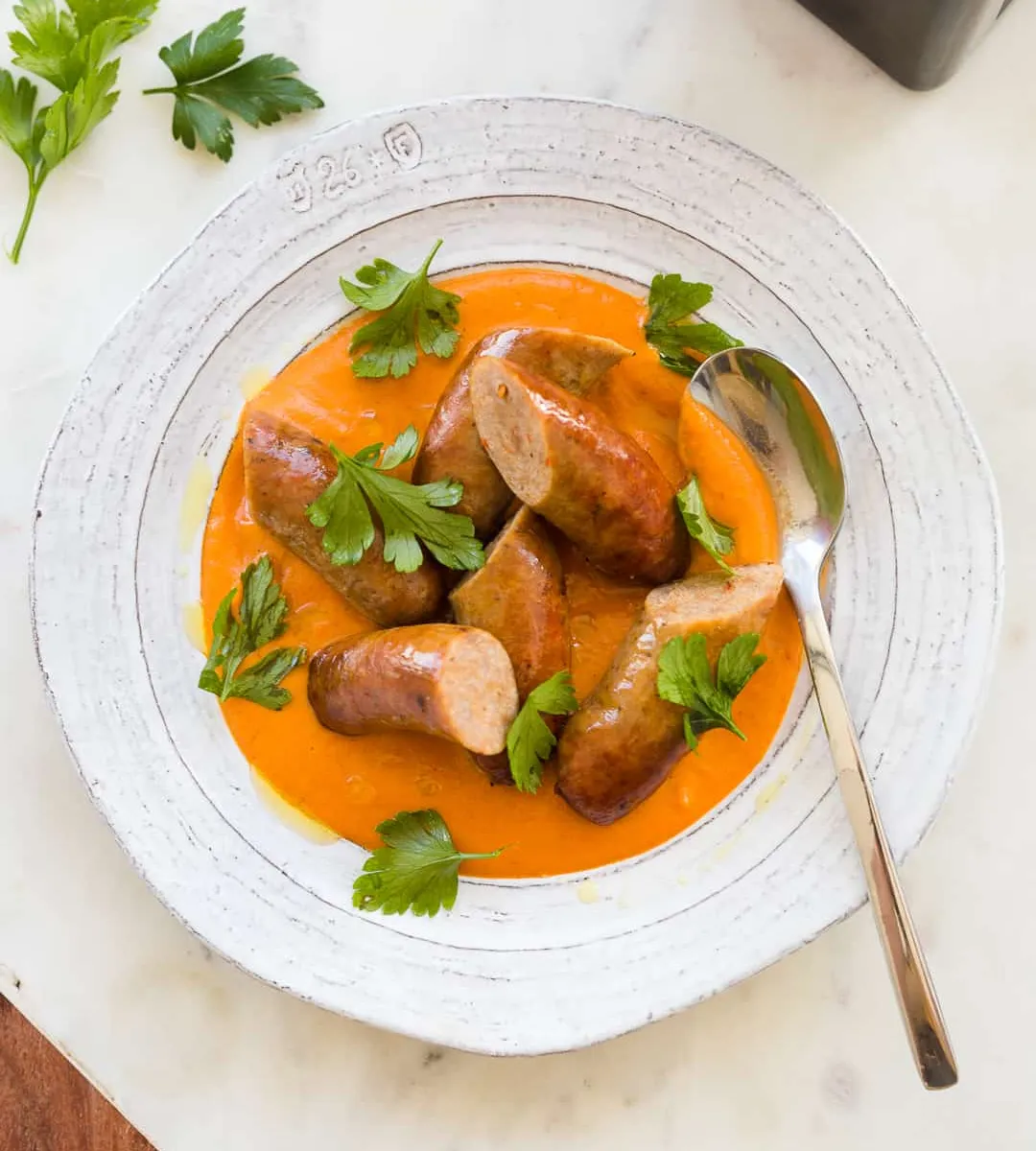 One-Pan Whole30 Roasted Sausage and Romesco
