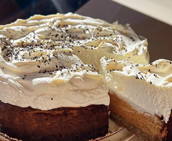Pumpkin Cream Pie with Sesame Shortbread Crust